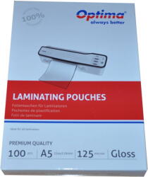 Optima Folie laminare Optima, A5 (154 x 216 mm), 125 microni, 100 folii/top (OP-75005125) - forit