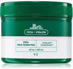 VT Cosmetics Cica Mild Toner Pad arctisztító peeling párnácskát nyugtató hatással 60 db