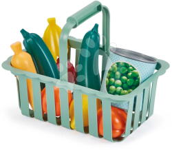 Ecoiffier Coș de cumpărături self-service Basket 100% Chef Écoiffier cu legume și fructe 9 accesorii de la 18 luni (ECO10981) Bucatarie copii