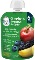 Gerber Organic gyümölcspüré almával, banánnal, áfonyával és szederrel 6 hónapos kortól - 90 g