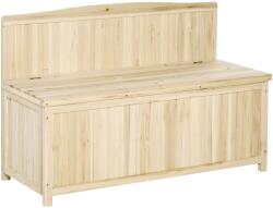 Outsunny Cufar container pentru Extern din Lemn de Brad Natural cu Spatar | Aosom Romania (84B-460)