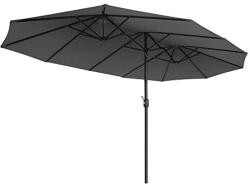 SONGMICS Dupla napernyő 460 × 270 cm, extra nagy kerti napernyő, UPF 50+, szürke (GPU36GY) - pepita