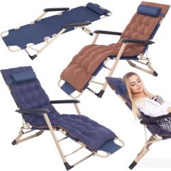 SPRINGOS kerti Nyugágy, összecsukható, 120kg - Sötétkék (GC0063)