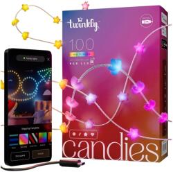 Twinkly TWKS100RGB-T - димируема LED RGB гирлянда 100xLED 8 m USB Wi-Fi (TW0052)