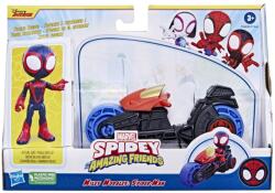 Hasbro Marvel Spidey And His Amazing Friends F7460 - Miles Spin Morales cu motocicleta (F7460) Figurina