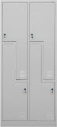 RFG Гардероб RFG, двоен, метален, Z-образни врати, 800 х 450 х 1850 mm, сив