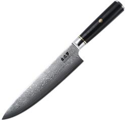 Gudaro - AKIRO damaszk séfkés 8", 67 rétegű damaszkacél, hossza 20 cm, fekete GD1004-B (GU0024)