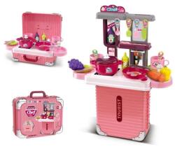  2 az 1-ben Kis bőrönd és konyha tartozékokkal - rózsaszín (SK21X-301A)