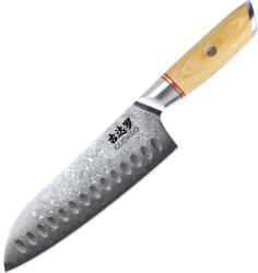 Gudaro - Damaszkuszi Santoku konyhakés HIKARI 7", 67 rétegű damaszkuszi acélból, hosszúság 17, 5cm GD1005-D (GU0029)