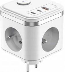 Viking Viking adapter Y33, 3x 230 V, 1x USB-A, 2x USB-C, ON/OFF, bar