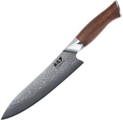 Gudaro - Damaszkuszi séfkés TAKUMI 8", 67 rétegű acél, 20 cm pengehossz, diófa markolat GD1003-C (GU0020)