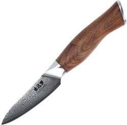 Gudaro - Damaszkuszi konyhakés TAKUMI 3, 5", 67 rétegű acél, pengehossz 9, 5 cm, diófa nyél GD1003-A (GU0018)
