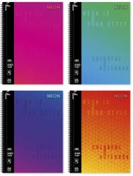 Cool School Spirálfüzet vonalas Neon A/4 70 lapos vegyes színek - vectraline