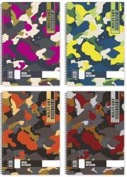 Cool School Spirálfüzet kockás Military A/4 70 lapos vegyes minták - vectraline