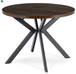 Mebel Elite Bővíthető étkezőasztal Dió/Fekete színben. 100-250 cm Lukas