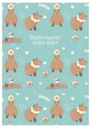 TopTimer Diák zsebkönyv TOPTIMER papírborító B/6 heti 120x170mm Kapibara 2026-2027 (27D100J-00C) - tonerpiac