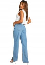 Boohoo Farmernadrág Kék Egyenes Kivágásokkal Casual 38-AS Méret