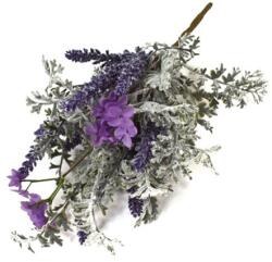  Selyemvirág levendulás csokor 37cm zöld, lila (JSA44559BZ)