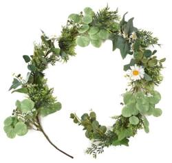  Selyemvirág girland margarétával 150cm zöld, fehér (JS58079)