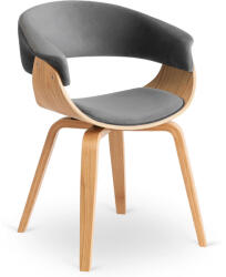  GARY bársony szék szürke / arany tölgy színben (ME-GARY-P-DZ-V-DG-K)