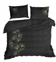 Eurofirany Szatén ágyneműhuzat HÍMZÉS2 160x200 Eurofirany ginkgo levél fekete arany (391366)