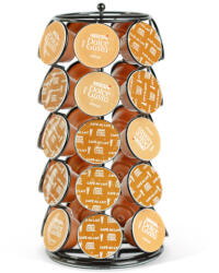 Bewello Dolce Gusto kapszulatartó 35 kapszulához - Forgatható fém állvány - Fekete (BW0997)