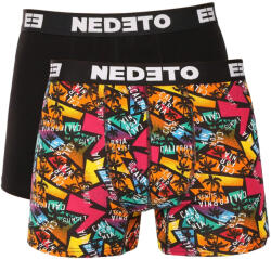 Nedeto 2PACK boxeri bărbați Nedeto multicolori (2NBV2) M (184521)