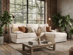  Coltar extensibil de colt VENORIA SLIM, crem, reversibil, 200x143 cm + 2 perne GRATUIT
