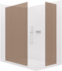 Cerano - Walk-in Crystal TL/P zuhanyfal - 8 mm - merevítő nélküli rendszer - króm, bronz üveg - 150x120x200 cm