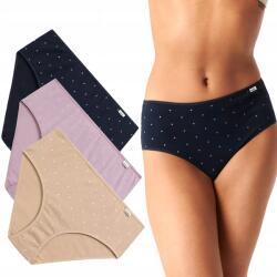 Atlantic 3LP-220 Női Bugyi, pamut, elasztán, Size XXL, bézs, levendula, sötétkék