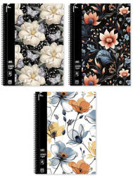 Cool school Spirálfüzet vonalas Virágos A/4 70 lapos vegyes minták - robbitairodaszer