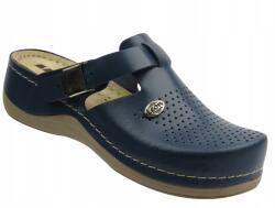  Női Bőr Flip-flop Papucs Sötétkék Leon 900 Valódi Bőr Állítható (900)