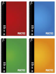 Cool school Spirálfüzet kockás Practice A/4 70 lapos vegyes minták - robbitairodaszer