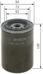 Bosch olajszűrő BOSCH 0 451 203 194 for MASSEY FERGUSON, PERKINS, ACKERMANN, FORD, … (0 451 203 194)