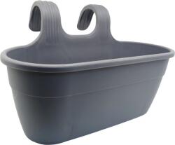 Elif Plastic Balkonláda alátéttel és akasztóval - 7, 5 L (39×26×25 cm) Szín: Bézs