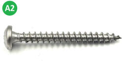  D-fejű faforgácslap csavar 3, 0x16mm PZ A2 rozsdamentes