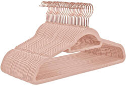 SONGMICS Bársony vállfa, csúszásmentes ruhaakasztó 30 db, rózsaszín