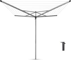 Brabantia Rotary Essential kerti ruhaszárító állvány 50m, UV-álló, D=35mm, betonalapba rögzítendő műanyag konzollal, metál szürke - 310683 (310683) Ruhaszárító