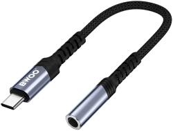 BWOO Adaptor audio USB-C tata - JACK 3.5 mm mama 10cm negru BWOO BO-BZ47 (BO-BZ47)