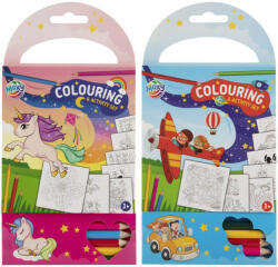 Moxy Mini foglalkoztató- és színezőfüzet, útikönyv, 11x22cm, 60 lap, 5 ceruza, kétféle változat (RMS-150124) - officetrade