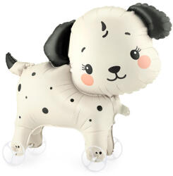  Fólia lufi kutya kerekeken, 70x59 cm, bézs-fekete mix (FB375)