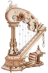 Rokr Puzzle 3D, Cutiuta muzicala Harpa Magica, Lemn, ROKR, 350 piese