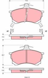 TRW Sada brzdových platničiek kotúčovej brzdy TRW GDB1197 (GDB1197)