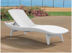 Keter Sezlong pentru piscina polipropilena uz rezidential spatar ajustabil alb Keter fara perne 197x75x41 cm (17195066450)