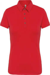 Kariban Női galléros póló Kariban KA263 Ladies' Short Sleeved Jersey polo Shirt -XS, Red