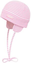  Rózsaszín csíkos babasapka, 95% pamut, 5% elasztán, szett (hurtimex_4050744786278)
