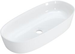 Ruvetti Ariela mosdótál 59.4x27 cm ovális mosdótálak fehér fényes DOL_AR5927 (DOLAR5927)
