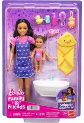 Mattel Barbie baba szívecskés ruhában bébiszitter játékszett - Mattel (JKC16/JJB43)