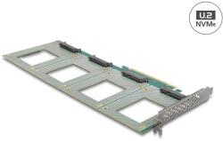 Delock PCI Express 4.0 x16 kártya - 4 x belső U. 2 NVMe SFF-8639 (90169) (del90169)