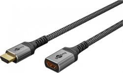 Goobay Cablu prelungitor HDMI 8K60Hz/4K120Hz T-M 0.5m brodat Alb/Negru, Goobay G79103 (G79103)